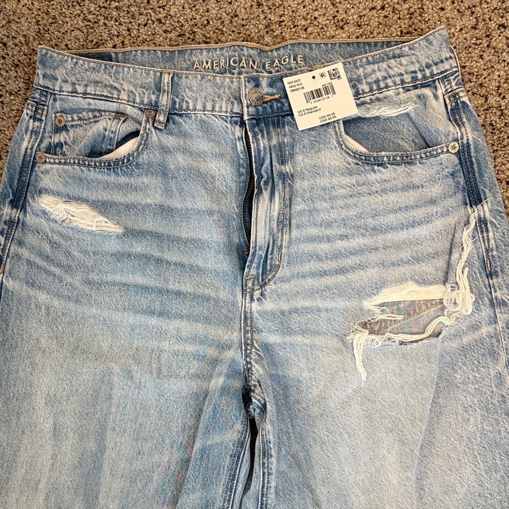 American Eagle Outfitters Womens High rise wide leg Light Blue Jeans